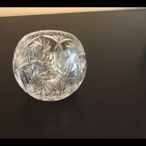 Antique brilliant crystal star, pin wheel 6” vase